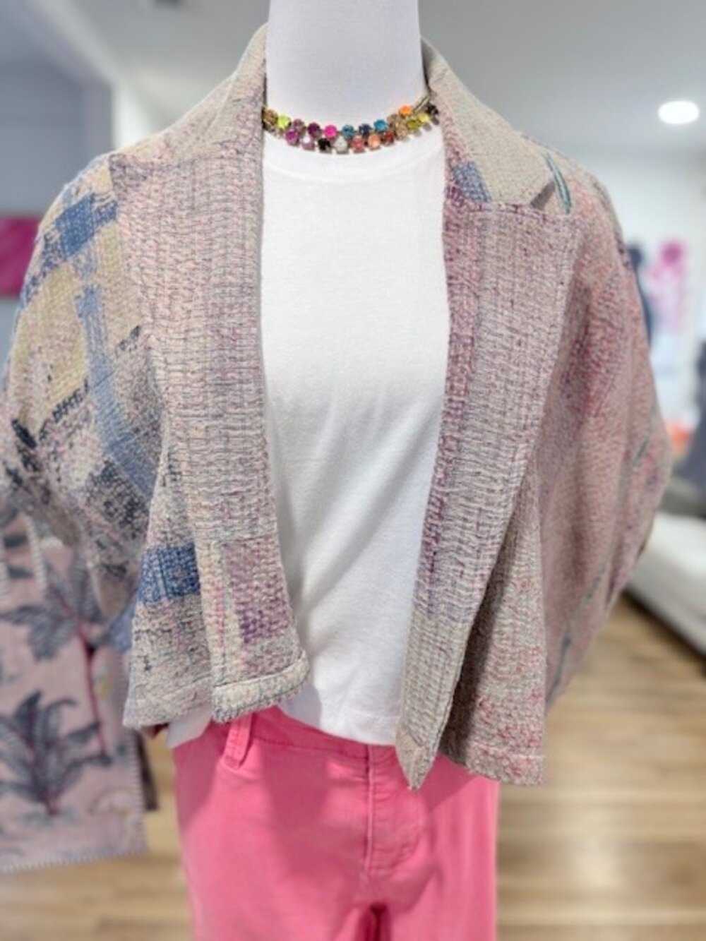 NWT ONE OF A KIND PONCHO - BLUE/GREY
